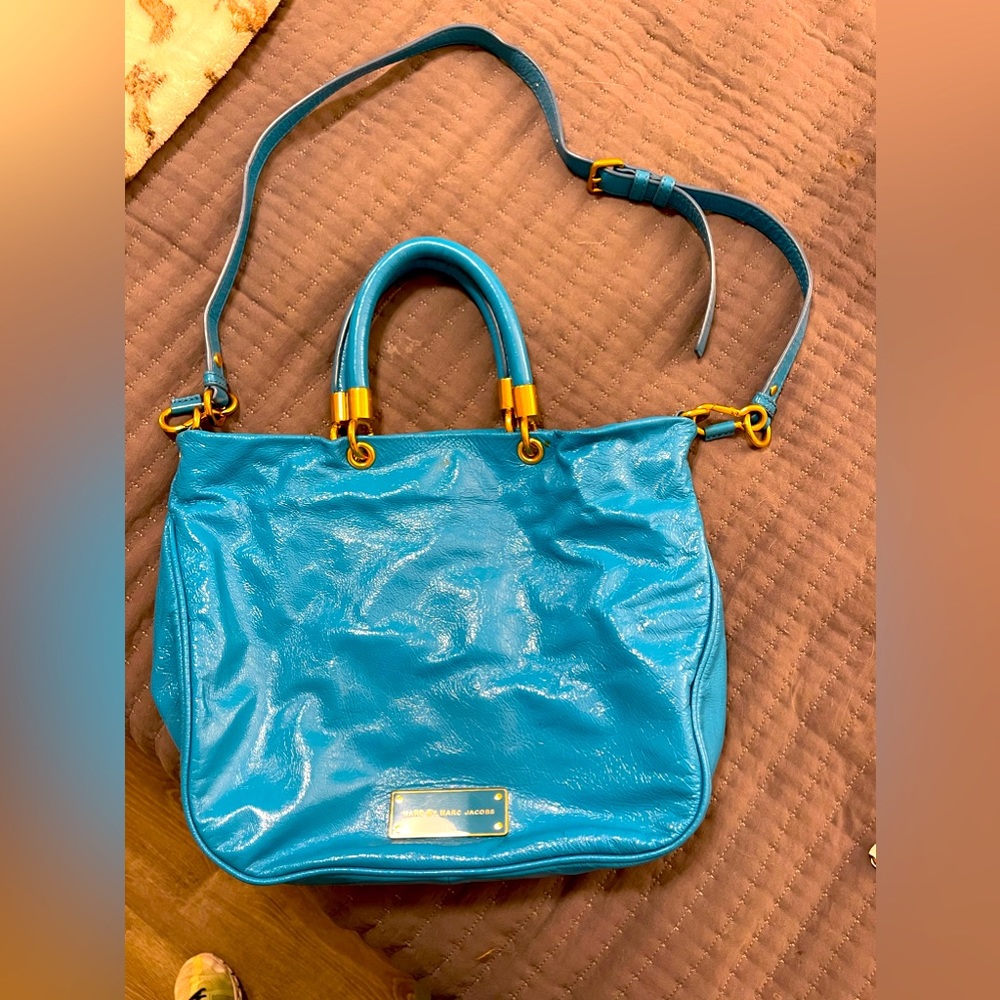 Bright blue Marc Jacobs purse